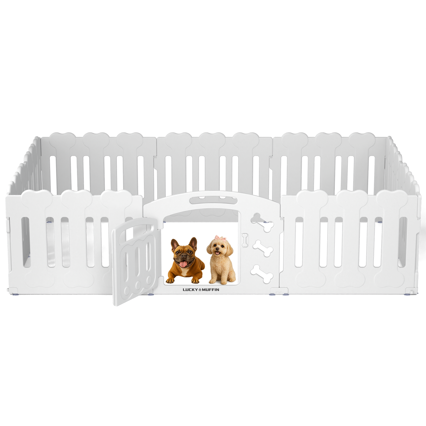 Modular Dog Playpen for Small & Medium Pet and Puppies | Indoor/Outdoor Plastic Puppy Pen with Door – Sturdy, Expandable & Easy to InstalClean