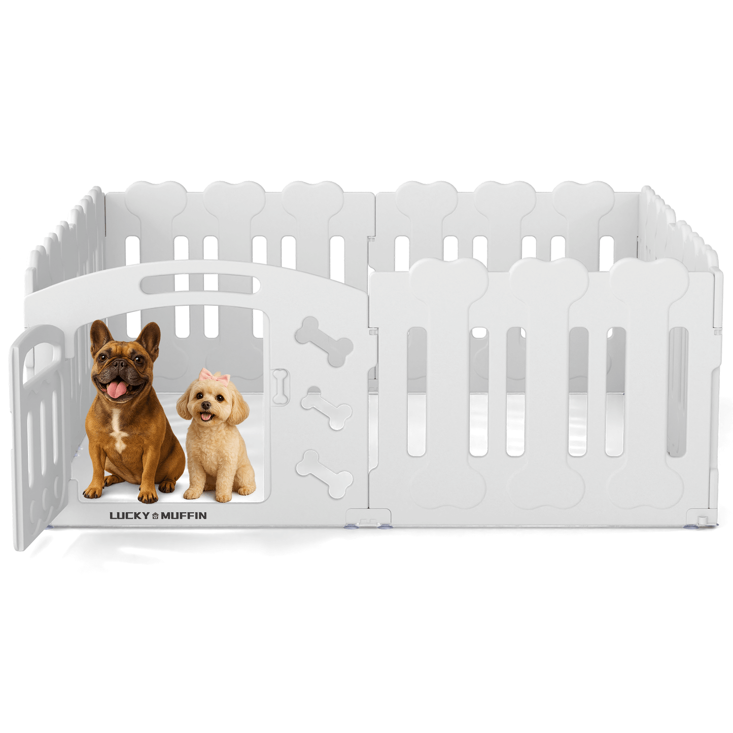 Modular Dog Playpen for Small & Medium Pet and Puppies | Indoor/Outdoor Plastic Puppy Pen with Door – Sturdy, Expandable & Easy to InstalClean