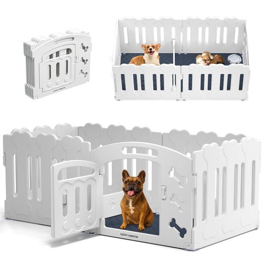 6-Panel Playpen Whelping Kit – Includes Divider & Washable Pad | Perfect for Puppies, Moms & Potty Training