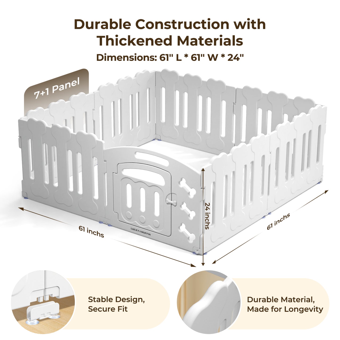 Modular Dog Playpen for Small & Medium Pet and Puppies | Indoor/Outdoor Plastic Puppy Pen with Door – Sturdy, Expandable & Easy to InstalClean