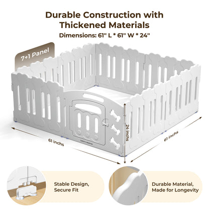 Modular Dog Playpen for Small & Medium Pet and Puppies | Indoor/Outdoor Plastic Puppy Pen with Door – Sturdy, Expandable & Easy to InstalClean