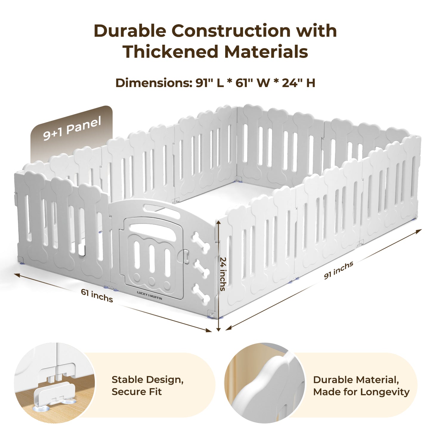 Modular Dog Playpen for Small & Medium Pet and Puppies | Indoor/Outdoor Plastic Puppy Pen with Door – Sturdy, Expandable & Easy to InstalClean