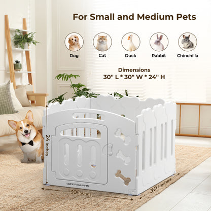 Modular Dog Playpen for Small & Medium Pet and Puppies | Indoor/Outdoor Plastic Puppy Pen with Door – Sturdy, Expandable & Easy to InstalClean