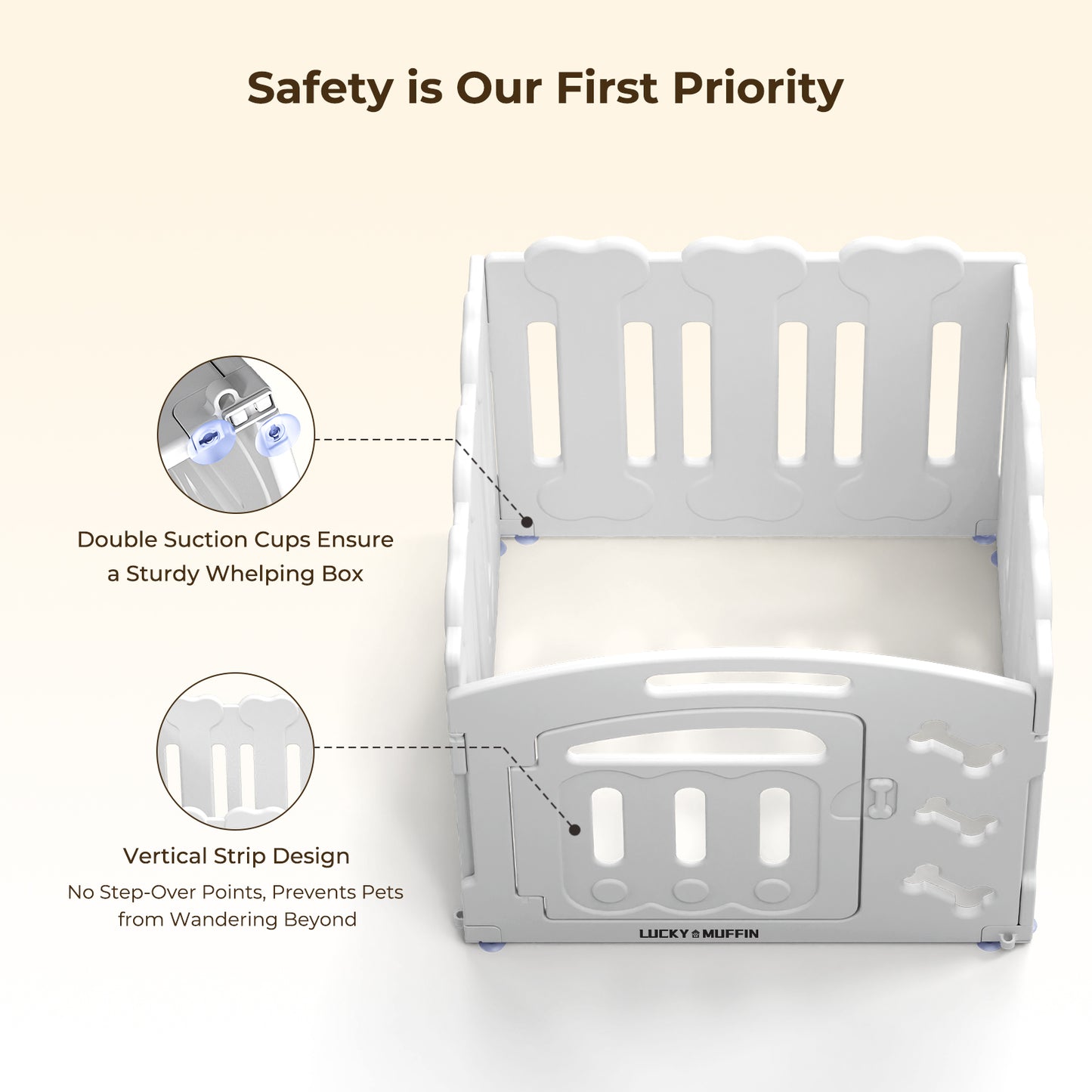 Modular Dog Playpen for Small & Medium Pet and Puppies | Indoor/Outdoor Plastic Puppy Pen with Door – Sturdy, Expandable & Easy to InstalClean