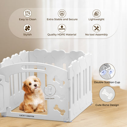 Modular Dog Playpen for Small & Medium Pet and Puppies | Indoor/Outdoor Plastic Puppy Pen with Door – Sturdy, Expandable & Easy to InstalClean