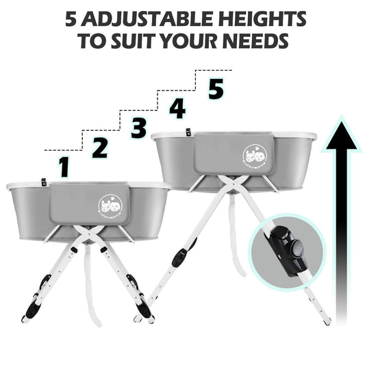 3-in-1 Premium Dog Bath Tub – Foldable & Portable | Includes Towel & Grooming Brush | Adjustable Height for Easy Bathing | Supports Pets up to 140 lbs